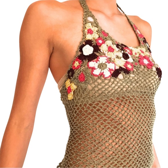 NWT Floral Crochet Halter Top - Picture 9 of 15